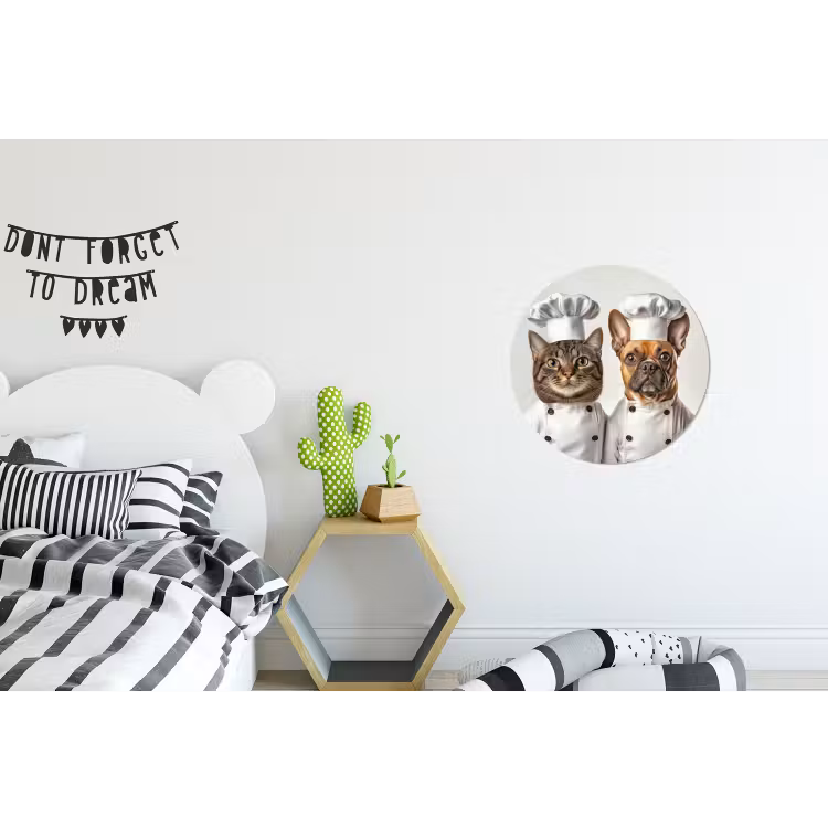 Wandcirkel - Aluminium - Kat - Hond - Kokskleding — 5