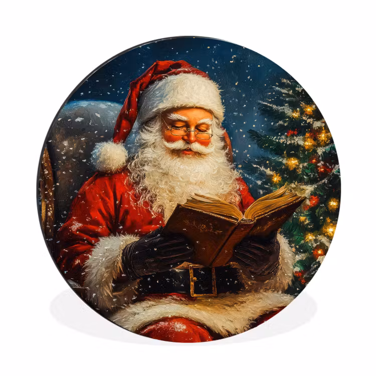 Wandcirkel - Aluminium - Kerstman - Kerst - Winter - Kerstboom — 1