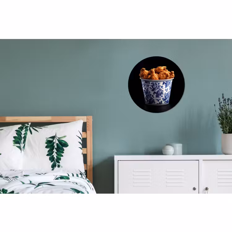 Wandcirkel - Aluminium - Kip - Bucket - Delfts blauw - Lekker — 4