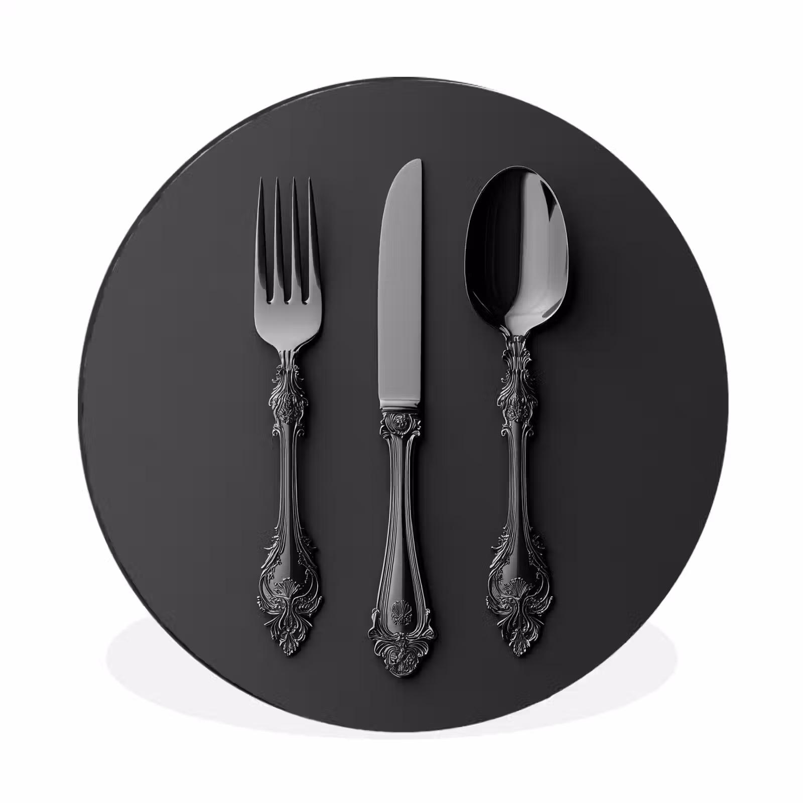 Wandcirkel - Aluminium - Bestek - Zwart — 1