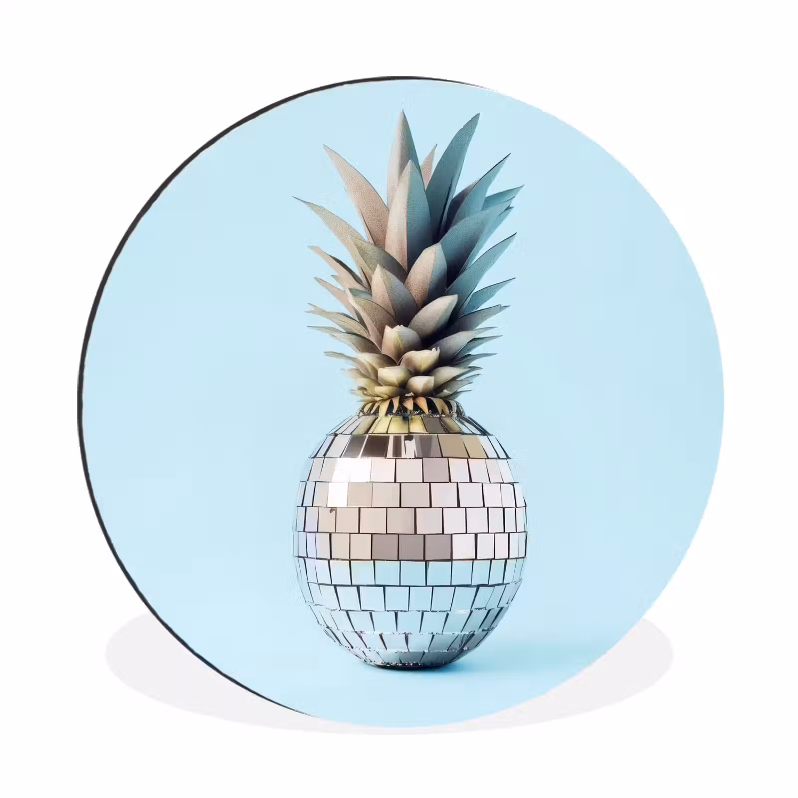 Wandcirkel - Aluminium - Blauw - Ananas - Disco - Discobal — 1