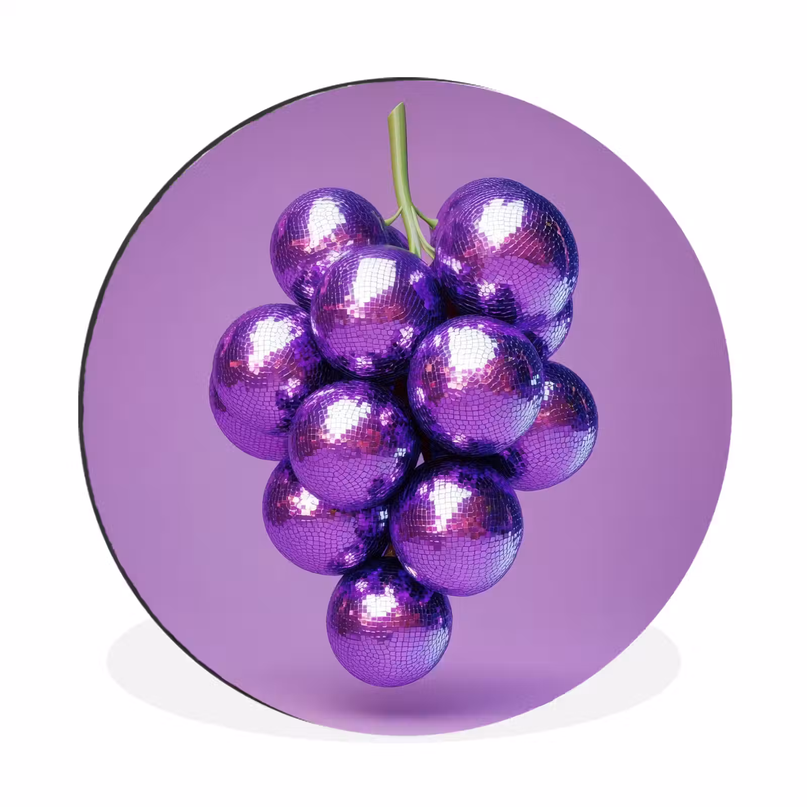 Wandcirkel - Aluminium - Druif - Disco - Glitter - Paars — 1