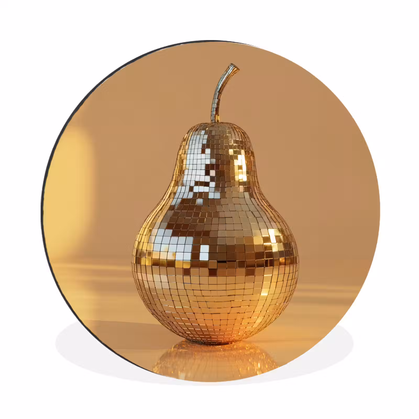 Wandcirkel - Aluminium - Goud - Disco - Glitter - Peer — 1
