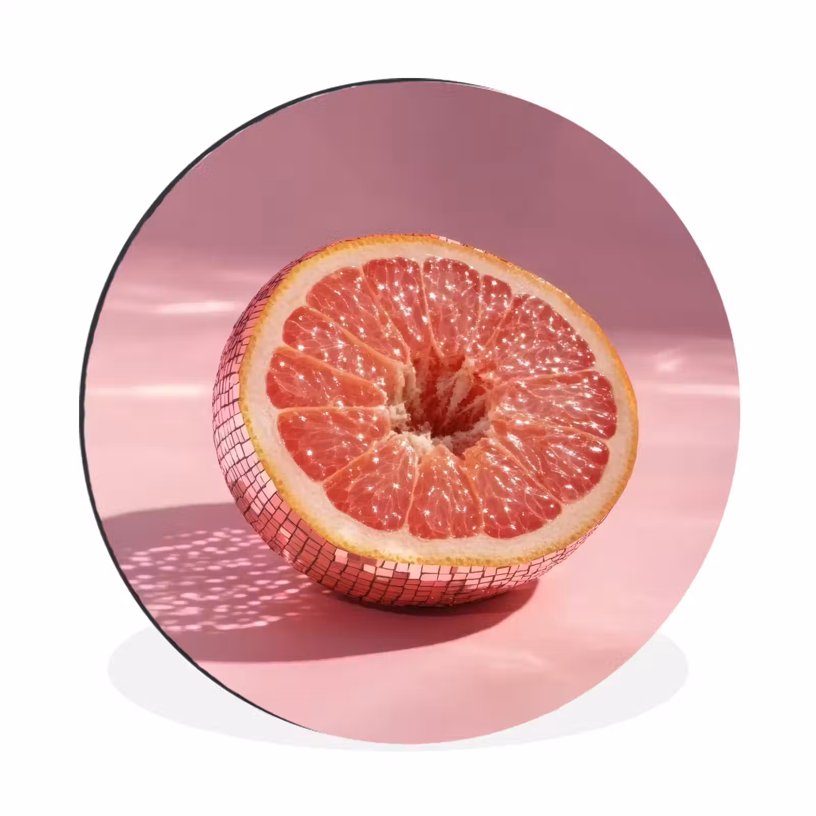 Wandcirkel - Aluminium - Grapefruit - Roze - Disco - Shiny — 1