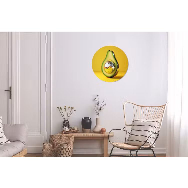 Wandcirkel - Aluminium - Avocado - Discobal - Geel - Glitter — 2