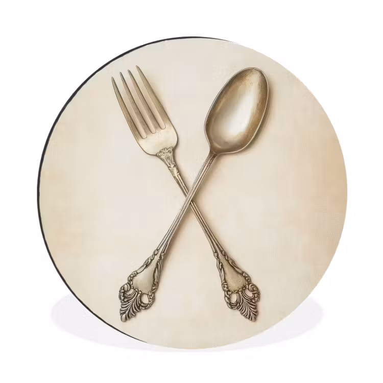 Wandcirkel - Aluminium - Beige - Vintage - Bestek — 1