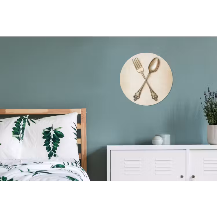 Wandcirkel - Aluminium - Beige - Vintage - Bestek — 4