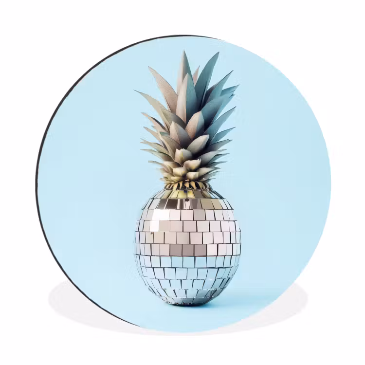 Wandcirkel - Aluminium - Blauw - Ananas - Disco - Discobal — 1