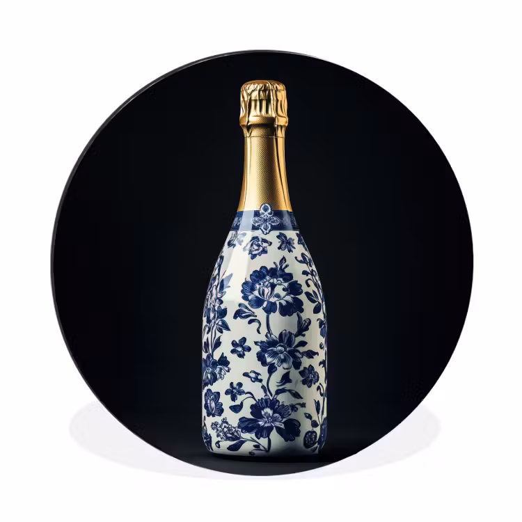 Wandcirkel - Aluminium - Champagne - Bloemen - Goud - Chique — 1