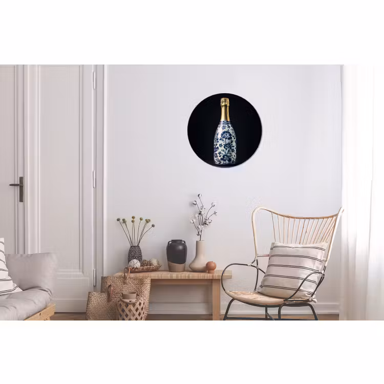 Wandcirkel - Aluminium - Champagne - Bloemen - Goud - Chique — 2