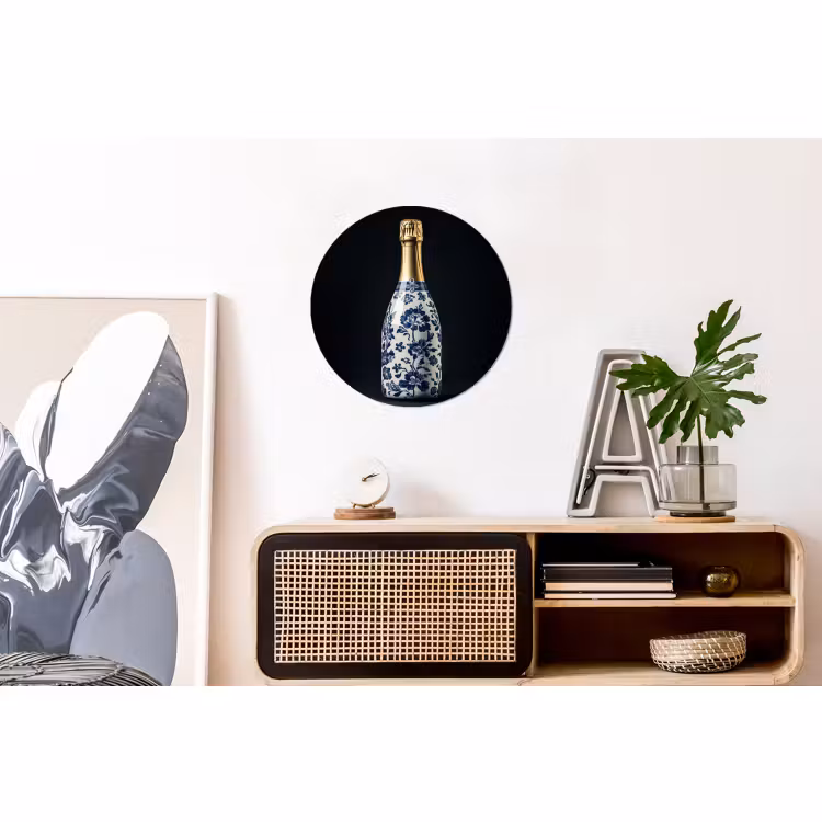 Wandcirkel - Aluminium - Champagne - Bloemen - Goud - Chique — 3