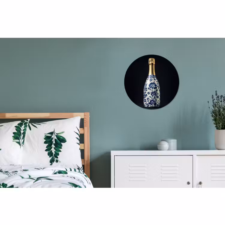 Wandcirkel - Aluminium - Champagne - Bloemen - Goud - Chique — 4