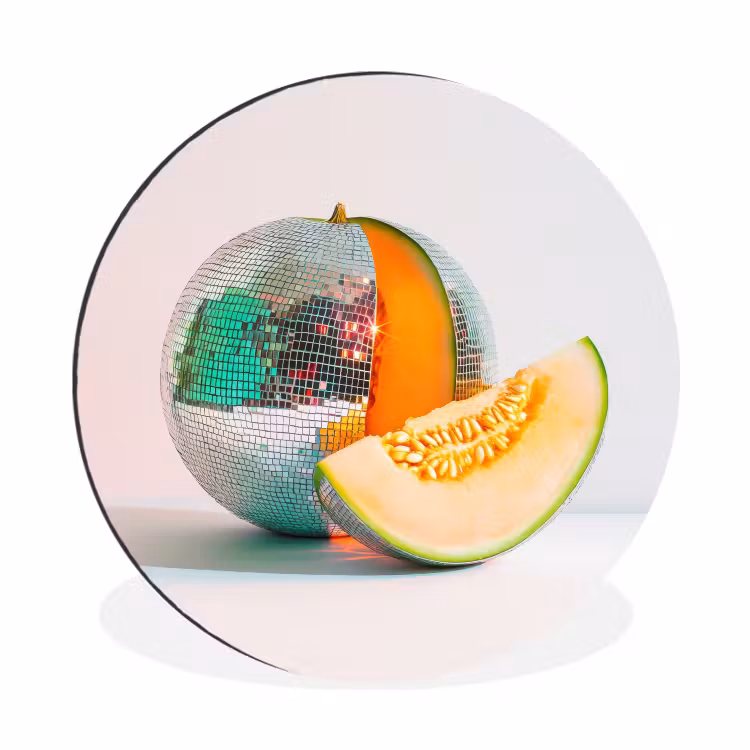 Wandcirkel - Aluminium - Disco - Discobal - Meloen - Pastel — 1