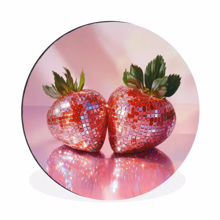 Wandcirkel - Aluminium - Disco - Fruit - Glitter - Strawberry — 1