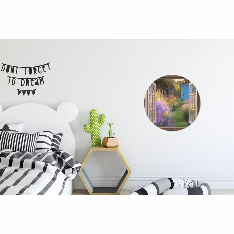 Wandcirkel - Aluminium - Doorkijk - Bloemen - Raam - Natuur — 5