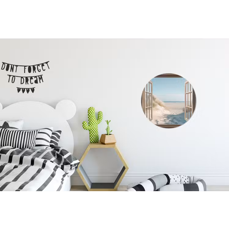 Wandcirkel - Aluminium - Doorkijk - Helmgras - Duinen - Zee - Landschap — 5