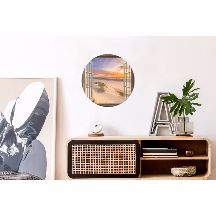 Wandcirkel - Aluminium - Doorkijk - Strand - Duinen - Natuur - Landschap — 3