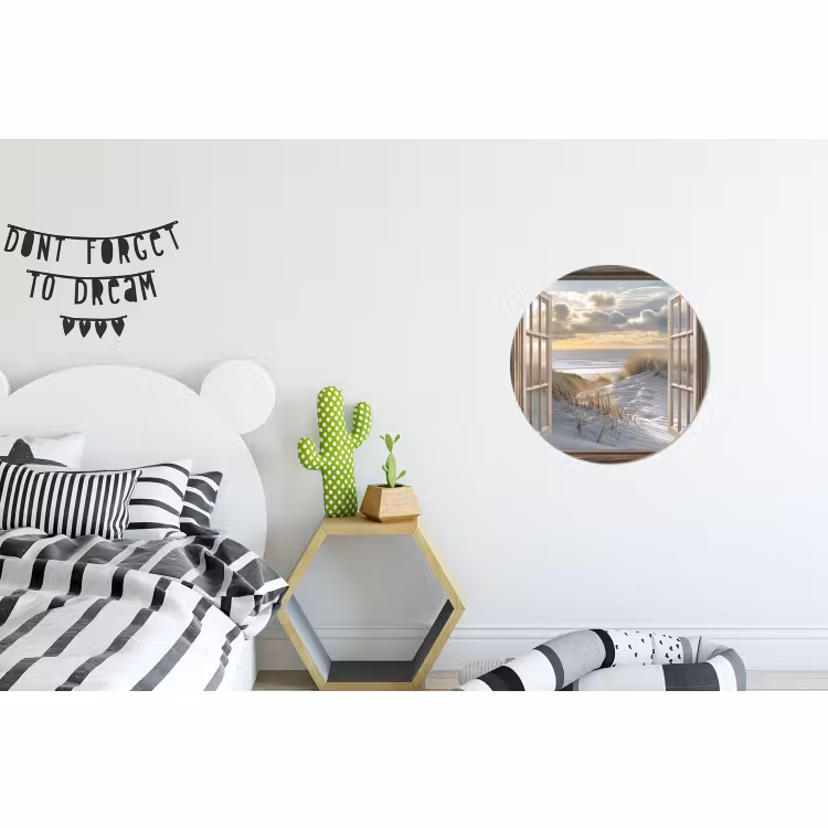 Wandcirkel - Aluminium - Doorkijk - Strand - Duinen - Zee - Natuur — 5