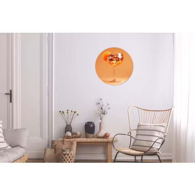 Wandcirkel - Aluminium - Drank - Oranje - Glitter - Disco — 2