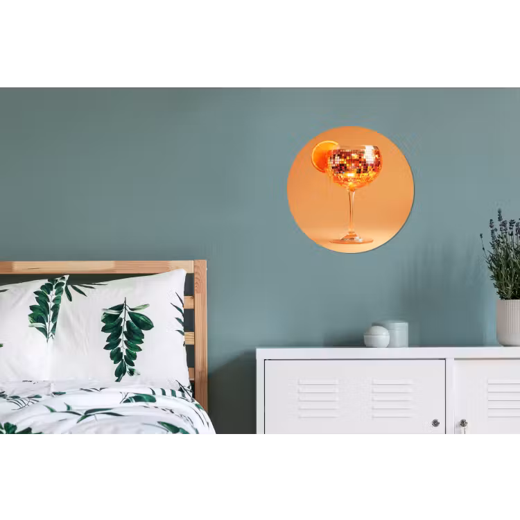 Wandcirkel - Aluminium - Drank - Oranje - Glitter - Disco — 4