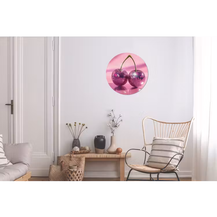 Wandcirkel - Aluminium - Glitter - Discobol - Roze - Kersen — 2