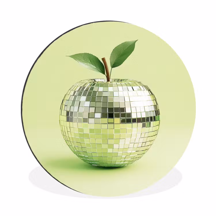 Wandcirkel - Aluminium - Groen - Disco - Decoratie - Appel — 1