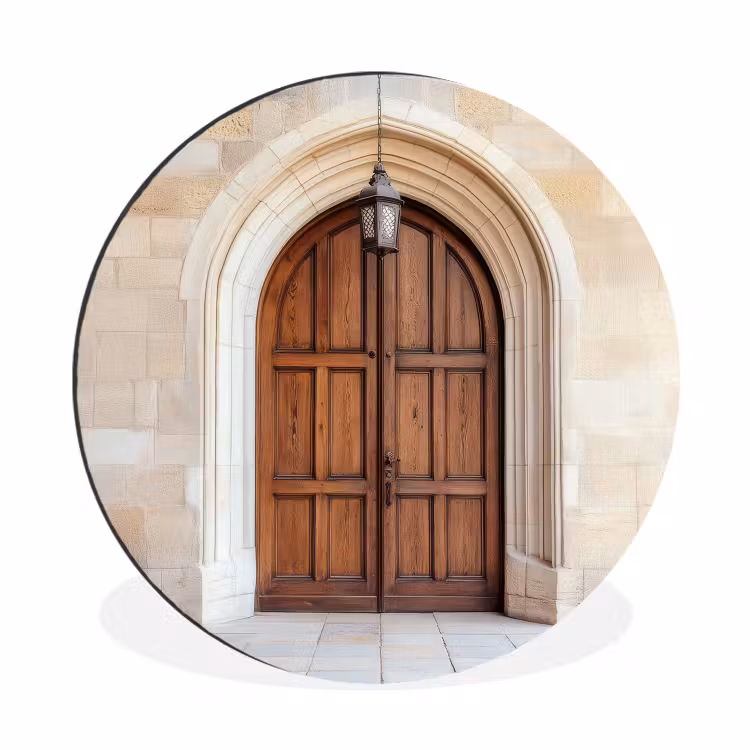 Wandcirkel - Aluminium - Houten - Deur - Lantaarn — 1