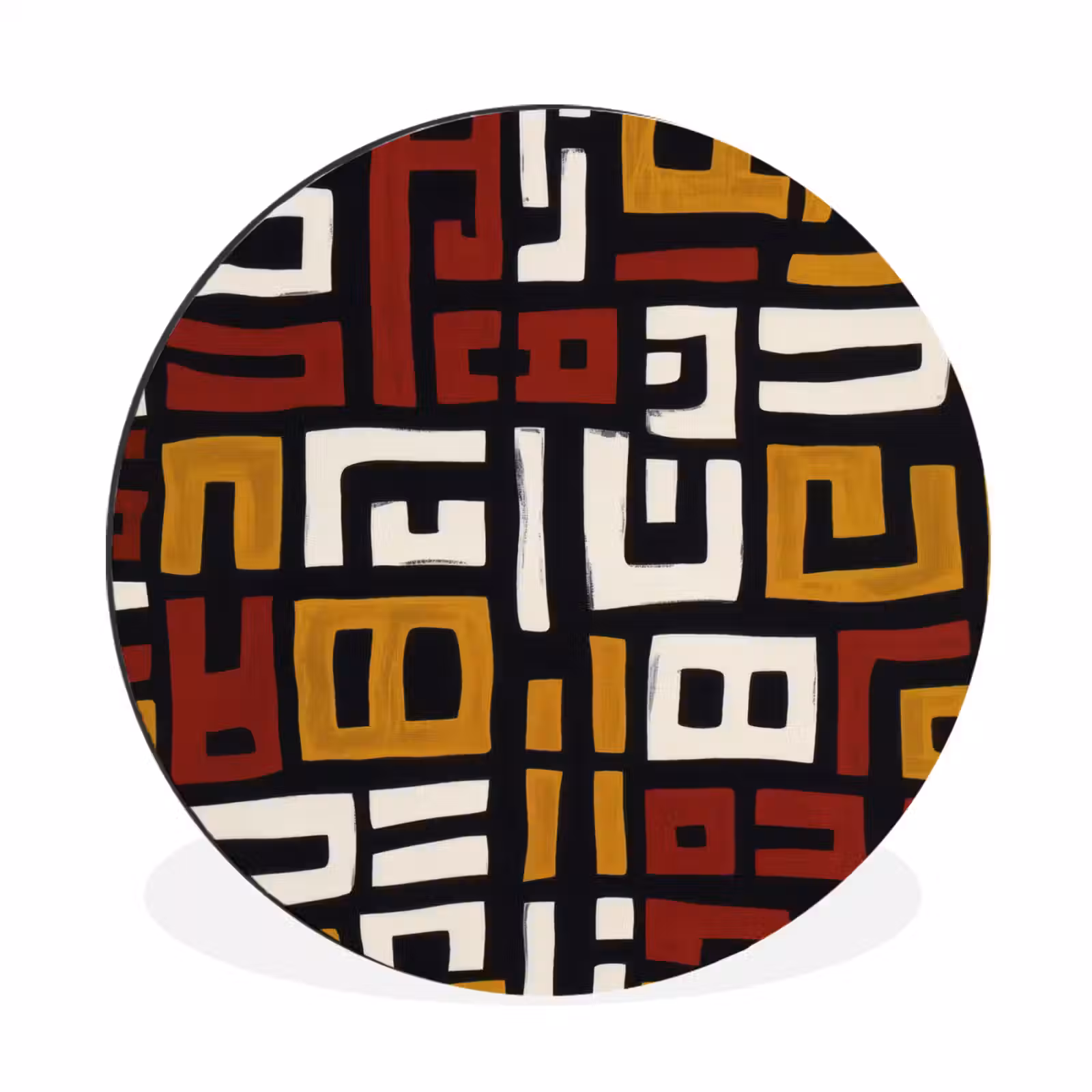Wandcirkel - Aluminium - Abstract - Patroon - Rood — 1