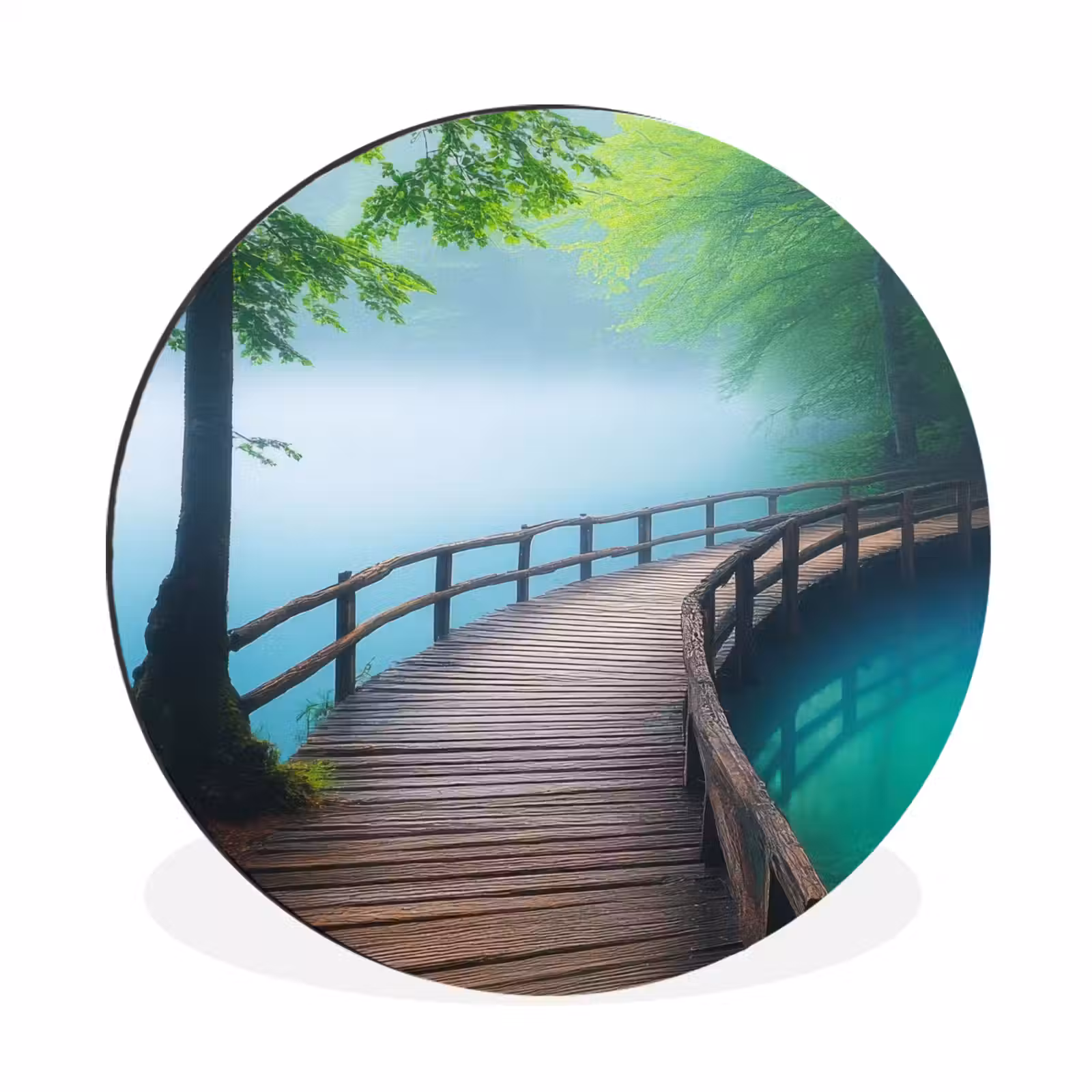 Wandcirkel - Aluminium - Brug - Water - Rivier - Bos — 1