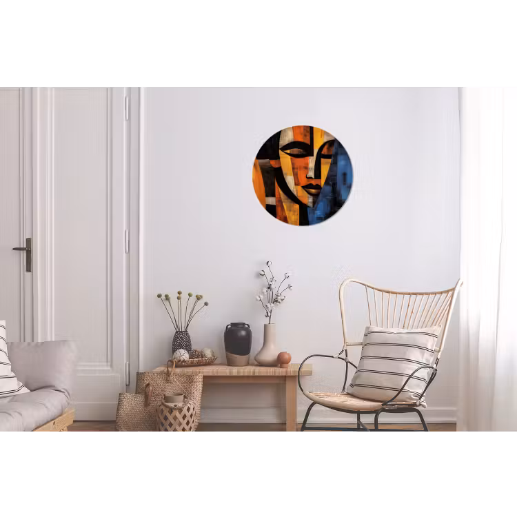 Wandcirkel - Aluminium - Abstract - Portret - Kleurvakken — 2