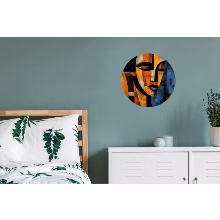 Wandcirkel - Aluminium - Abstract - Portret - Kleurvakken — 4