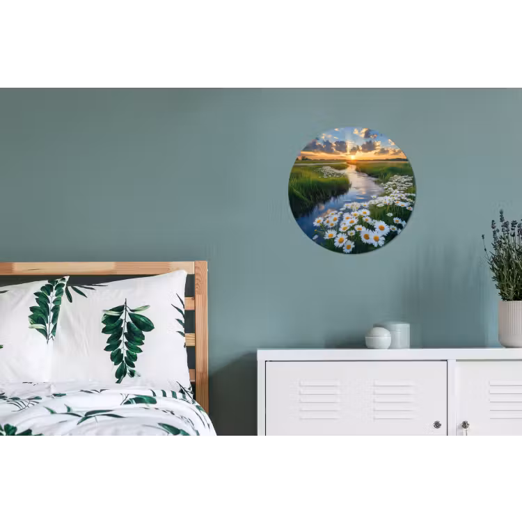 Wandcirkel - Aluminium - Beekje - Landschap - Margriet — 4