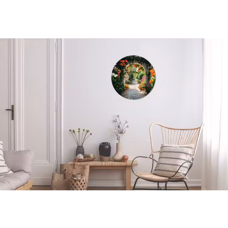 Wandcirkel - Aluminium - Doorkijk - Bloemen - Natuur - Bloementuin — 2