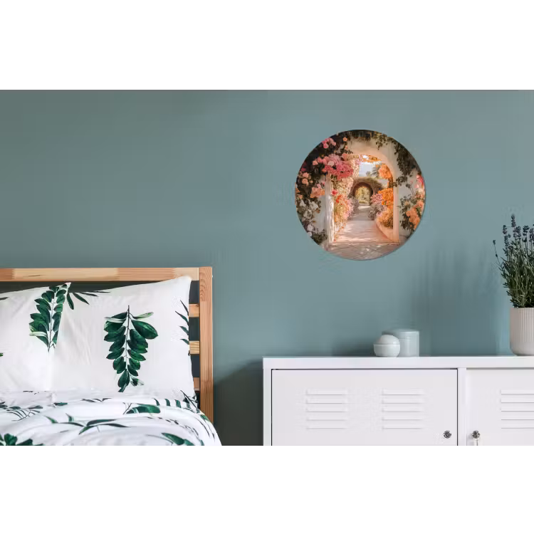 Wandcirkel - Aluminium - Doorkijk - Boog - Bloemen - Pastel — 4