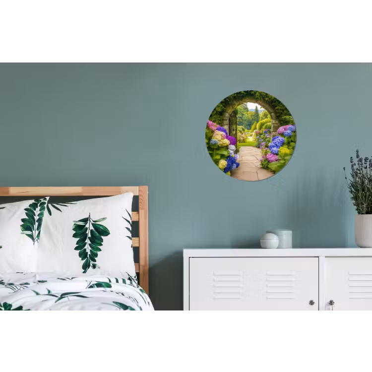 Wandcirkel - Aluminium - Doorkijk - Poort - Hortensia - Bloementuin — 4