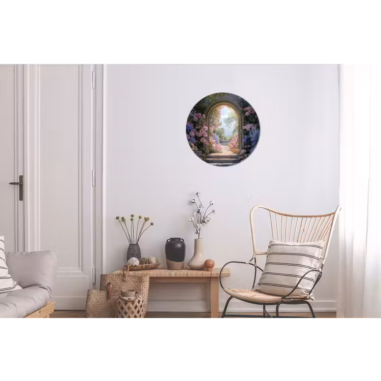Wandcirkel - Aluminium - Doorkijk - Rozen - Vintage - Bloemen — 2