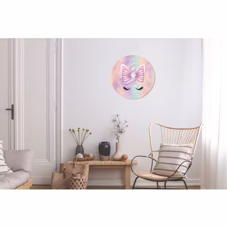 Wandcirkel - Aluminium - Eenhoorn - Glitters - Regenboog - Pastel — 2