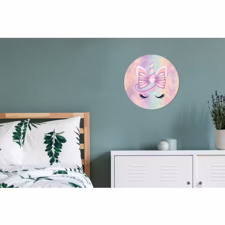 Wandcirkel - Aluminium - Eenhoorn - Glitters - Regenboog - Pastel — 4