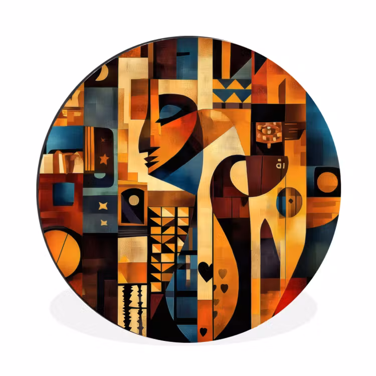 Wandcirkel - Aluminium - Figuren - Abstract - Symbolen — 1