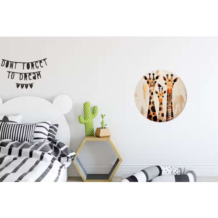 Wandcirkel - Aluminium - Giraffen - Cartoon - Crème — 5