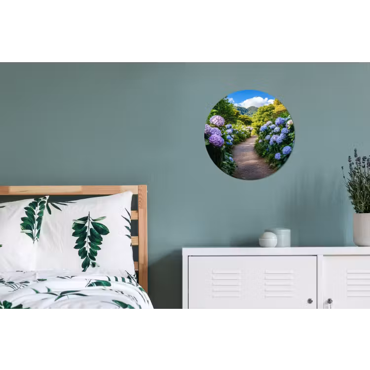 Wandcirkel - Aluminium - Hortsensia - Pad - Bloemen — 4