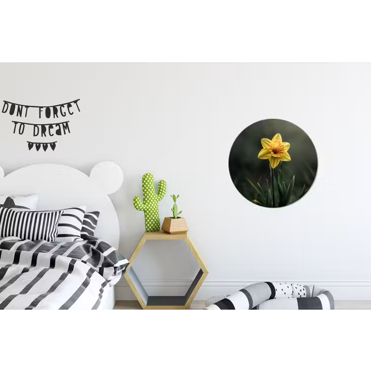 Wandcirkel - Aluminium - Bloem - Narcis - Gras - Geel — 5