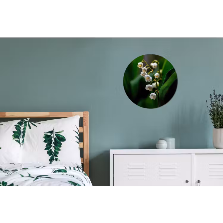 Wandcirkel - Aluminium - Bloemen - Wit - Bladeren - Lelietjes — 4