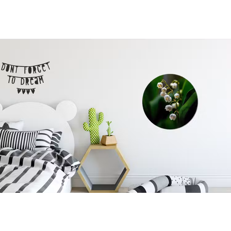 Wandcirkel - Aluminium - Bloemen - Wit - Bladeren - Lelietjes — 5