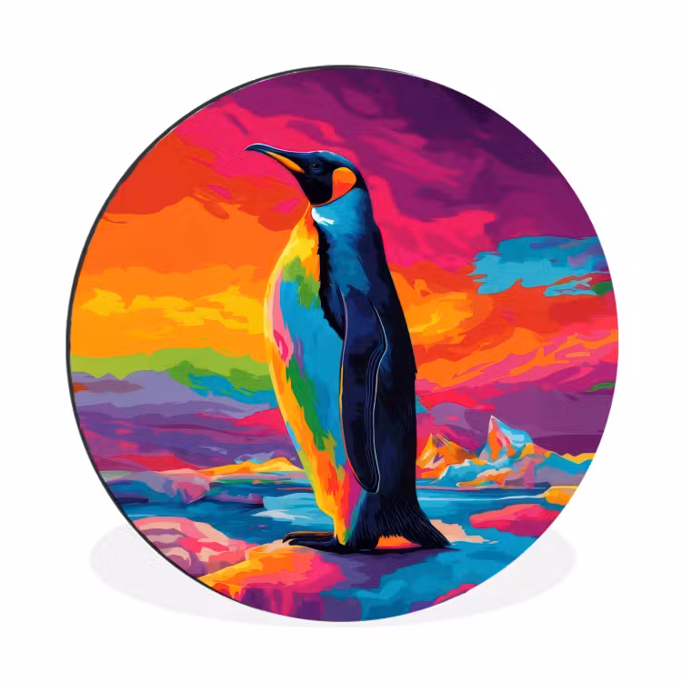 Wandcirkel - Aluminium - Ijsschots - Pinguïn - Abstract - Lucht — 1