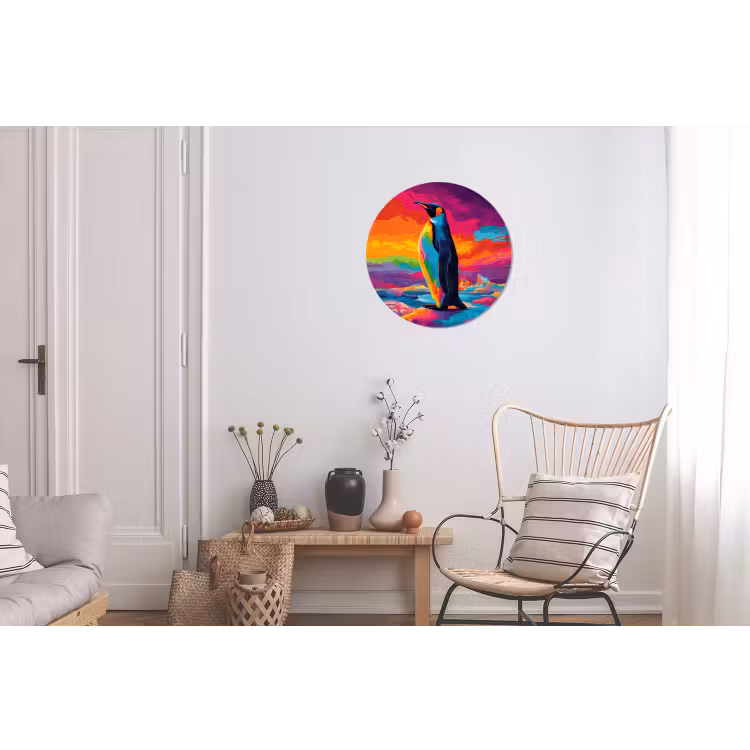 Wandcirkel - Aluminium - Ijsschots - Pinguïn - Abstract - Lucht — 2