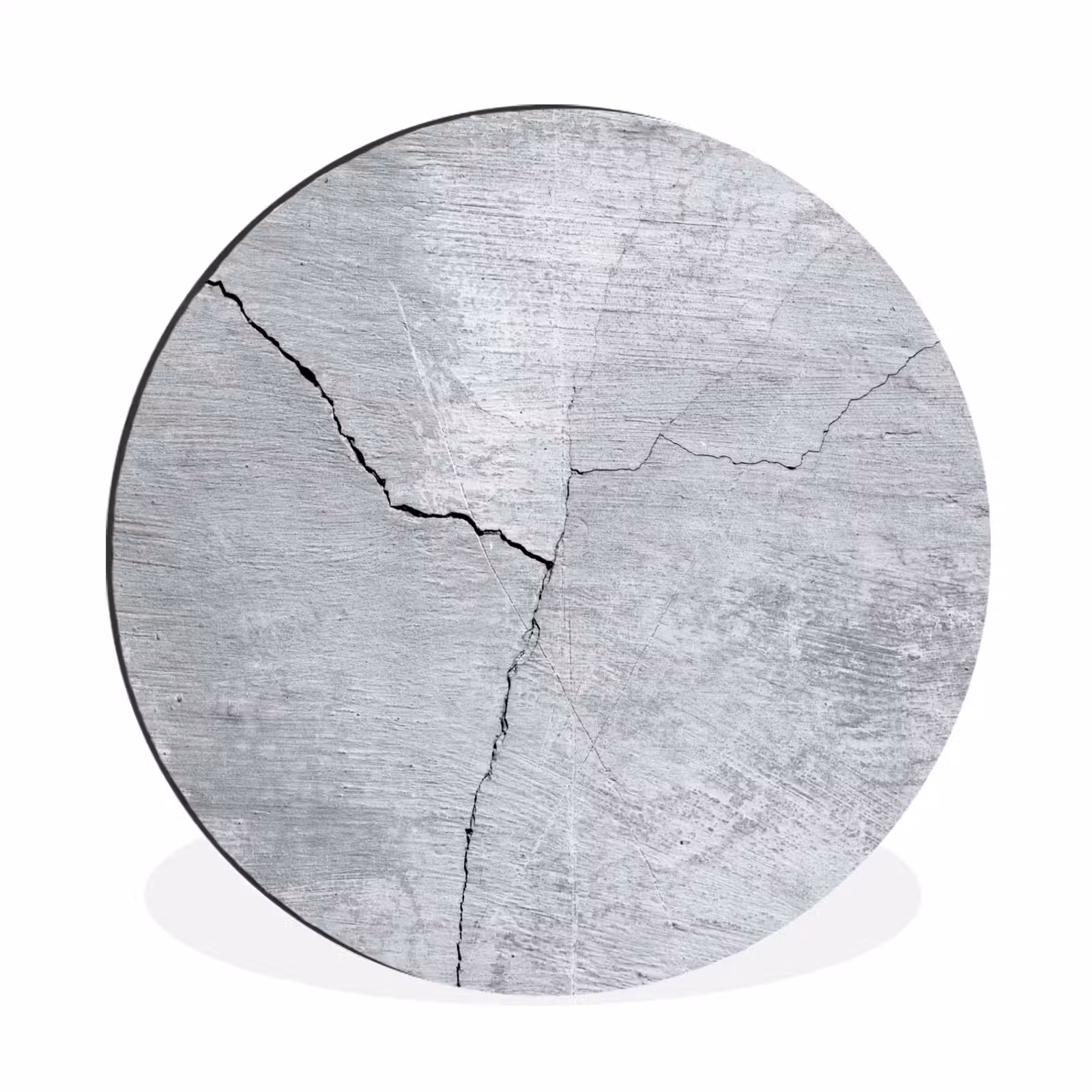 Wandcirkel - Aluminium - Beton - Scheur - Grijs — 1
