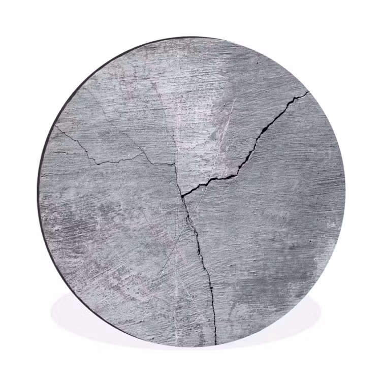 Wandcirkel - Aluminium - Beton - Grijs - Scheur — 1
