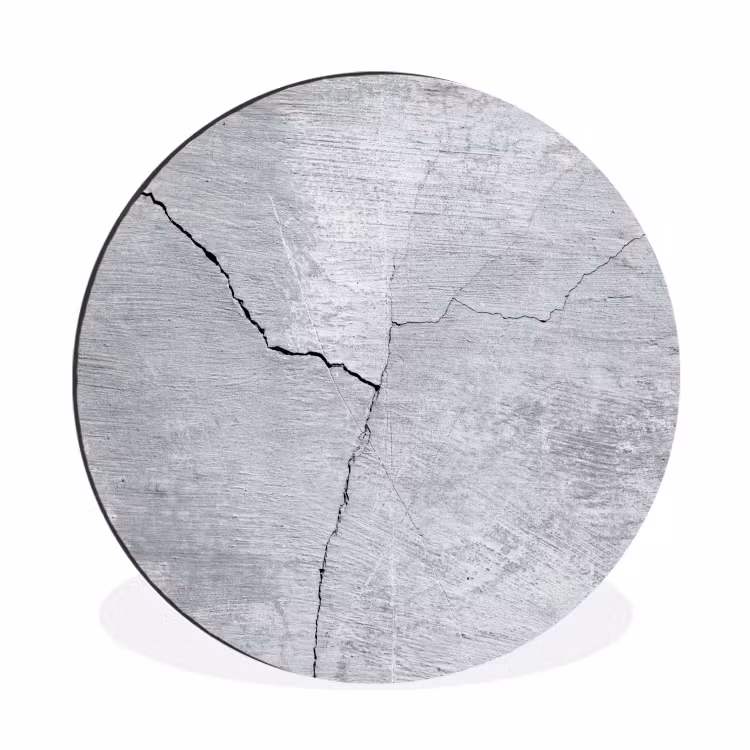 Wandcirkel - Aluminium - Beton - Scheur - Grijs — 1