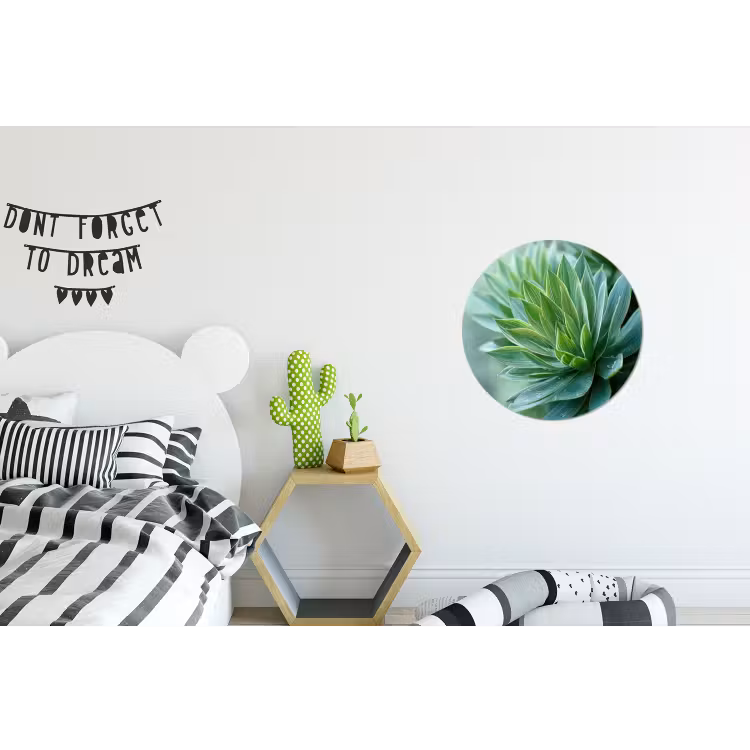 Wandcirkel - Aluminium - Blad - Plant - Groen - Textuur — 5